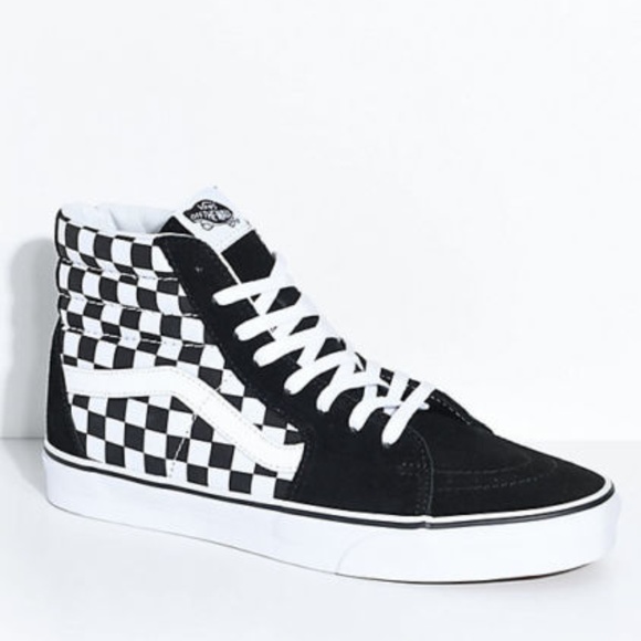 Vans Sk8hi Black White Checkered Skate 